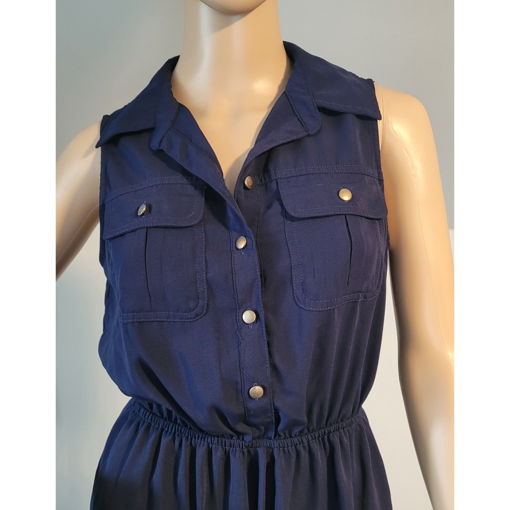 Bebop S Navy Blue Summer Dress Style# ZGKQ-4433-K2, 100% Polyester - Picture 4 of 12